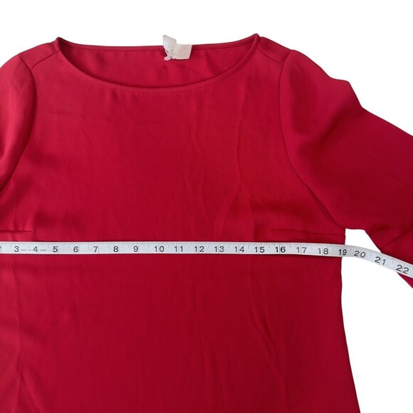 Chicos Womens 0 (4/6)Red Top Blouse Ruffle-Long Sleeve Classic Christmas Holiday - Picture 5 of 16